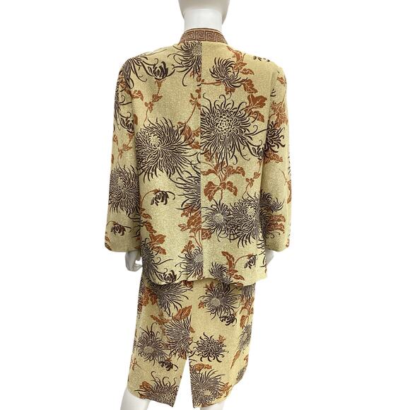 Vintage Alfred Shaheen 2Piece Set Dress+Cover Up Women’s SZ XL/ 1X Metallic Gold - Picture 4 of 9